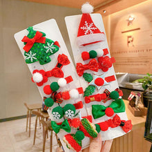 Load image into Gallery viewer, 10pcs Cartoon Christmas Hairpin For Kids Lovely Pom-pom Children Hairpins Christmas Tree Decrative Hair Clips Fashion Hair Accessories For Women