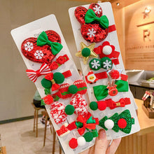 Load image into Gallery viewer, 10pcs Cartoon Christmas Hairpin For Kids Lovely Pom-pom Children Hairpins Christmas Tree Decrative Hair Clips Fashion Hair Accessories For Women