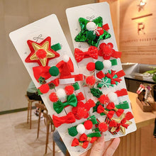 Load image into Gallery viewer, 10pcs Cartoon Christmas Hairpin For Kids Lovely Pom-pom Children Hairpins Christmas Tree Decrative Hair Clips Fashion Hair Accessories For Women