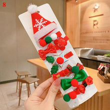 Load image into Gallery viewer, 10pcs Cartoon Christmas Hairpin For Kids Lovely Pom-pom Children Hairpins Christmas Tree Decrative Hair Clips Fashion Hair Accessories For Women