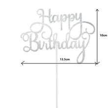 Load image into Gallery viewer, 10pcs Glitter Happy Birthday Cake Topper Happy Birthday Cake Topper Happy Birthday Cupcake Topper Glitter Gold Decoration Bling Sparkle Decoration Sign Happy Birthday Cake Topper Girl Birthday Dessert Decor