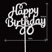 Load image into Gallery viewer, 10pcs Glitter Happy Birthday Cake Topper Happy Birthday Cake Topper Happy Birthday Cupcake Topper Glitter Gold Decoration Bling Sparkle Decoration Sign Happy Birthday Cake Topper Girl Birthday Dessert Decor