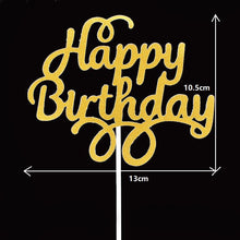 Load image into Gallery viewer, 10pcs Glitter Happy Birthday Cake Topper Happy Birthday Cake Topper Happy Birthday Cupcake Topper Glitter Gold Decoration Bling Sparkle Decoration Sign Happy Birthday Cake Topper Girl Birthday Dessert Decor