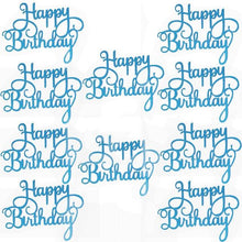 Load image into Gallery viewer, 10pcs Glitter Happy Birthday Cake Topper Happy Birthday Cake Topper Happy Birthday Cupcake Topper Glitter Gold Decoration Bling Sparkle Decoration Sign Happy Birthday Cake Topper Girl Birthday Dessert Decor