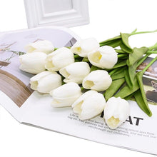 Load image into Gallery viewer, 10PCS PU Fake Tulips Real Touch beautiful and Eligant Flower Real Touch Bouquet For Wedding Decoration Flowers Home Garden Decor