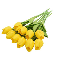 Load image into Gallery viewer, 10PCS PU Fake Tulips Real Touch beautiful and Eligant Flower Real Touch Bouquet For Wedding Decoration Flowers Home Garden Decor
