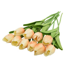 Load image into Gallery viewer, 10PCS PU Fake Tulips Real Touch beautiful and Eligant Flower Real Touch Bouquet For Wedding Decoration Flowers Home Garden Decor