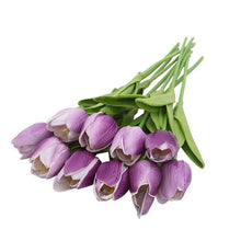 Load image into Gallery viewer, 10PCS PU Fake Tulips Real Touch beautiful and Eligant Flower Real Touch Bouquet For Wedding Decoration Flowers Home Garden Decor