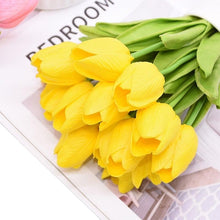 Load image into Gallery viewer, 10PCS PU Fake Tulips Real Touch beautiful and Eligant Flower Real Touch Bouquet For Wedding Decoration Flowers Home Garden Decor