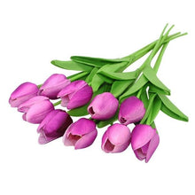 Load image into Gallery viewer, 10PCS PU Fake Tulips Real Touch beautiful and Eligant Flower Real Touch Bouquet For Wedding Decoration Flowers Home Garden Decor