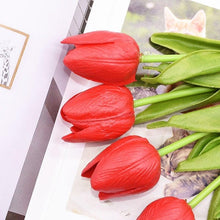 Load image into Gallery viewer, 10PCS PU Fake Tulips Real Touch beautiful and Eligant Flower Real Touch Bouquet For Wedding Decoration Flowers Home Garden Decor