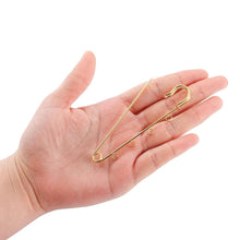 Load image into Gallery viewer, 10pcs/lot Safety Pins Brooch Blank Base Brooch Pins 50/80/90mm Pins 3/5 Rings Jewelry Pin for Jewelry Making Women's Brooch Pins Pullover Scarf Clips Stainless Steel Heavy Duty Safety Pin