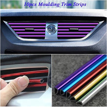 Load image into Gallery viewer, 10Pcs/set Universal Car Air Conditioner Vent Outlet Trim Strip Decoration U Shape Moulding Trim Strip Line Car Shiny Accessories Car Air Conditioner Outlet Decorative U Shape Moulding Trim Strips Decor Car Styling Accessories