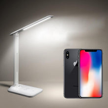Load image into Gallery viewer, 10W LED Desk Lamp with phone Wireless Charger, USB Charging Port, Dimmable Eye-Caring Office Lamp for Work, Folding Design Decorative Table Lamp Cute Study Lamps for Bedroom Décor