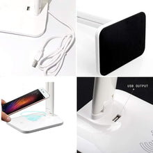 Load image into Gallery viewer, 10W LED Desk Lamp with phone Wireless Charger, USB Charging Port, Dimmable Eye-Caring Office Lamp for Work, Folding Design Decorative Table Lamp Cute Study Lamps for Bedroom Décor