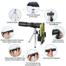 Load image into Gallery viewer, 10X-300X Zoom Monocular Telescope High Definition Phone Telephoto Lens
