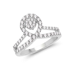 Load image into Gallery viewer, 0.54 Carat Genuine White Diamond 14K White Gold Ring (G-H Color, SI1-SI2 Clarity)