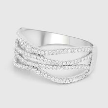 Load image into Gallery viewer, 0.46 Carat Genuine White Diamond 14K White Gold Ring (F-G Color, SI Clarity)