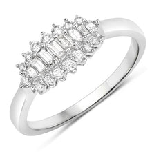 Load image into Gallery viewer, 0.37 Carat Genuine White Diamond 14K White Gold Ring (E-F Color, VS-SI Clarity)