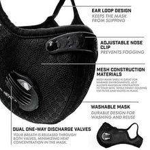 Load image into Gallery viewer, 11-Piece Set: Breathable Bacteria-Proof Sport Face Mask with Activated Carbon PM 2.5