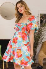 Load image into Gallery viewer, Printed New Summer Lady Smocked Puff Sleeve Mini Dress - Chic & Playful Dress For Girls with Ruffled Details and Feminine Fit