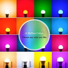 Load image into Gallery viewer, 110V 220V Bluetooth E27 RGBW LED Bulb Lights 5W 10W 15W RGB Lampada Changeable Colorful RGBWW LED Lamp With Remote+Memory Mode Smart Light Bulbs, RGBCW Color Changing Light Bulb Dimmable, 7W A19 led Bulb 60W Equivalent, Smart Bulbs That Work