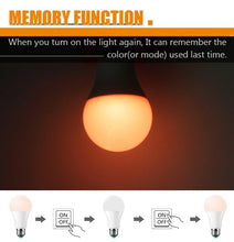 Load image into Gallery viewer, 110V 220V E27 RGB LED Bulb Lights 5W 10W 15W RGB Lampada Changeable Colorful RGBW LED Lamp With IR Remote Control+Memory Mode RGB LED Light Bulbs, 10W LED Color Changing Light Bulb with Remote Control