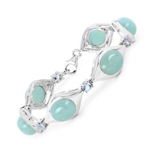 Load image into Gallery viewer, 39.72 Carat Genuine Aquamarine .925 Sterling Silver Bracelet