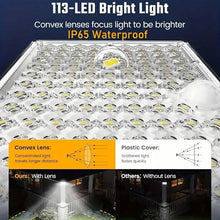 Load image into Gallery viewer, 113 LED Cool White Floodlights Solar Motion Sensor Lights