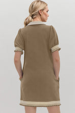 Load image into Gallery viewer, Trendy Contrast Short Sleeve Mini Dress Soft & Comfortable Casual Dress for Women