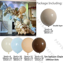 Load image into Gallery viewer, 117Pcs Blue Rose Gold Birthday Arch Garland Kit Double Layer Balloons Set For Wedding Charming Baby Shower Decoration Girl Birthday Ballons