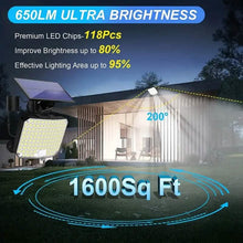 Load image into Gallery viewer, 118 LED Solar Motion Sensor Flood Lights with Remote Control