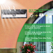 Load image into Gallery viewer, 118 LEDs Solar Wall Light Outdoor Motion Sensor Lamp