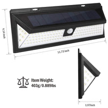 Load image into Gallery viewer, 118 LEDs Solar Wall Light Outdoor Motion Sensor Lamp