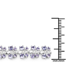 Load image into Gallery viewer, 7.02 Carat Genuine Tanzanite and White Sapphire .925 Sterling Silver Bracelet