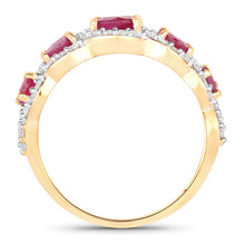 Load image into Gallery viewer, 1.99 Carat Genuine Ruby and White Diamond 14K Yellow Gold Ring