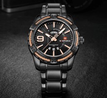 Load image into Gallery viewer, Men's Luxury Stainless steal Waterproof Watch With Day And Date Display Unique Design Perfect Gift In Modern Metal Men Wrist Watch Design