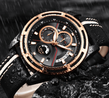 Load image into Gallery viewer, Men's Waterproof Sports Watch With Leather Belts, Chronometers Day View Fluorescent Pointers Unique Design Perfect Gift
