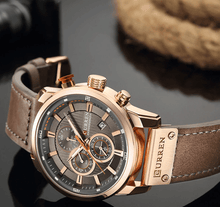 Load image into Gallery viewer, Men's Waterproof Elegant Sport Watch With Chronometers Day View, Leather Belts And Hardlex Scratch Resistant Glass Perfect Gift For Him