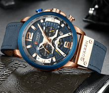 Load image into Gallery viewer, Men's Sports Waterproof Watch With Leather Belts, Chronometers And Large Numbers Details Luxury Watches Unique Design Excellent Gift