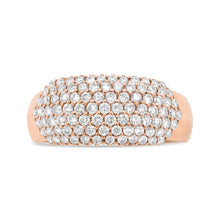 Load image into Gallery viewer, 18K Rose Gold 1.00 Cttw Diamond Multi Row Dome Band Ring (F-G Color, VS1-VS2 Clarity) - Ring size 7