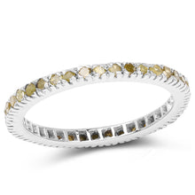 Load image into Gallery viewer, 0.57 Carat Genuine Yellow Diamond .925 Sterling Silver Ring