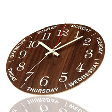Load image into Gallery viewer, 12 Inch Luminous Wall Clock Wall Clock Luminous Wall Clock Wood Silent Light in Dark Night Nordic Fashion Wall Clock Non Ticking Clock with Night Light Wood Silent light in dark night Nordic Fashion Wall Clock Non Ticking Clock With Night Light
