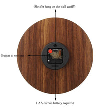 Load image into Gallery viewer, 12 Inch Luminous Wall Clock Wall Clock Luminous Wall Clock Wood Silent Light in Dark Night Nordic Fashion Wall Clock Non Ticking Clock with Night Light Wood Silent light in dark night Nordic Fashion Wall Clock Non Ticking Clock With Night Light
