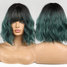 Load image into Gallery viewer, 12 inch Synthetic Bob Wig for Women Side Fringe High Density Heat Resistant Hair Wigs Party Daily Wear Natural Headline Wigs For Black Women Cosplay Wigs For Women