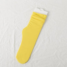 Load image into Gallery viewer, 1/2 Pairs Girls Thin Socks Pack Harajuku Cute Long Frilly Socks Casual Soft Nylon High Elastic Solid White Purple Solid Color Stylish Casual Socks For Men And Women