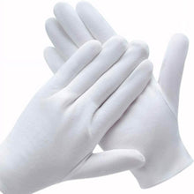 Load image into Gallery viewer, 12-Pairs: White Cotton Gloves