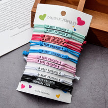 Load image into Gallery viewer, 12 pcs/set Charms Bracelet Couple Braided Adjustable Elastic Rope Chain Handmade Bracelets Adjustable Rope Matching Set Comfortable Bracelet Gift For Women Best Friend Matching Relationship Jewelry