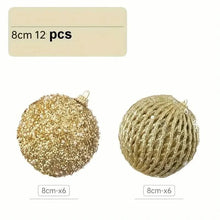 Load image into Gallery viewer, 12-Piece Set: Large Sparkling Glittering Sequins Foam Ball Ornaments