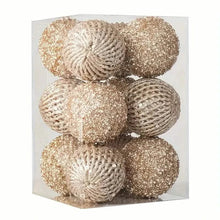 Load image into Gallery viewer, 12-Piece Set: Large Sparkling Glittering Sequins Foam Ball Ornaments